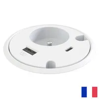 Powerdot Schutzkontakt BE/FR (UTE) mit USB-A und USB-C weiß