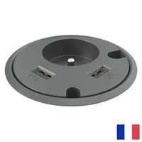 Powerdot Schutzkontakt BE/FR (UTE) mit 2x USB-A schwarz