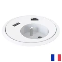 Powerdot Schutzkontakt BE/FR (UTE) mit Daten und USB-A weiß