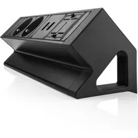 Ergopro Desk Up 2.0 - 2x Schutzkontakt-Steckdose, 2x USB-Ladegerät & 2x Keystone schwarz