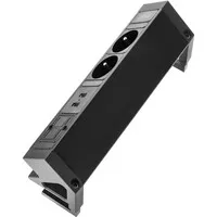 Ergopro Desk Up 2.0 - 2x Schutzkontakt-Steckdose, 2x USB-Ladegerät & 2x Keystone schwarz