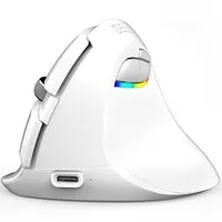 Delux Mini White – kabellose, ergonomische Maus für Rechtshänder
