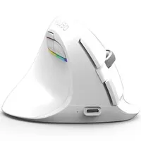 Delux Mini White – kabellose, ergonomische Maus für Linkshänder