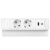 Ergopro Desk Up 2.0 - 2x 230V + USB-A & USB-C Ladegerät weiß