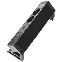 Ergopro Desk Up 2.0 – 2x 230 V + USB-A/C-Ladegerät & 2x Keystone schwarz