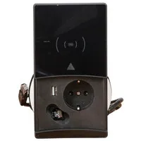 Ergopro QI-Ladesteckdose mit 1x 230V + USB-A Ladegerät & CAT 6 Anschluss