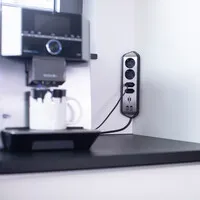 Brennenstuhl Estilo Ecksteckdosenleiste mit USB-Ladeanschlüssen - Edelstahl/Schwarz