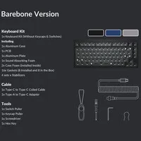 Keychron Q1 QMK Barebone ANSI Space Grey Hot-Swap-Tastatur für Windows und Mac