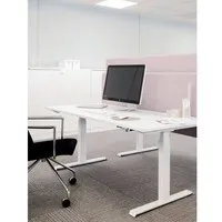 Ergopro Professioneller Sitz-Steh-Schreibtisch, weiß, 65–130 cm, inkl. kostenloser Montage