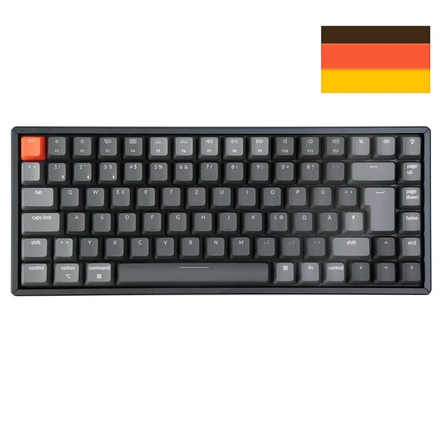 Keychron K2 Hot-Swap-fähiger QWERTZ (DE) mit braunen Schaltern für Windows und Mac (V2)