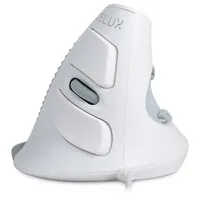 Delux Wow Grip Mouse – kabelgebundene, ergonomische Maus für Rechtshänder – weiß