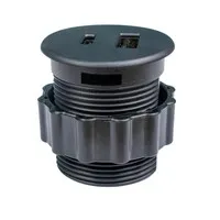 Powerdot Micro mit 1x USB-A und 1x USB-C Ø30 mm schwarz