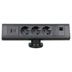 Axessline Desk - 3x Strom, USB-A + USB-C Ladegerät & USB-C + RJ45 Datenanschluss