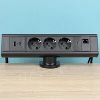 Axessline Desk - 3x Strom, USB-A + USB-C Ladegerät & USB-C + RJ45 Datenanschluss