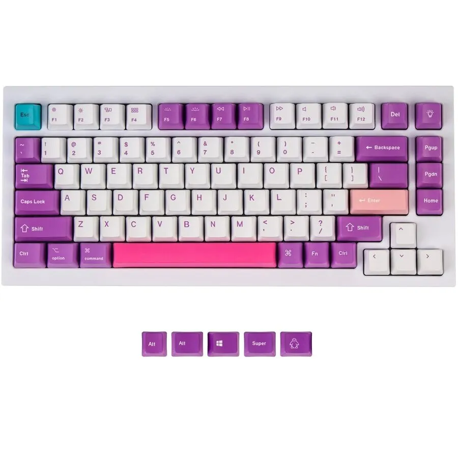Keychron OEM-Profil-Tastenkappen aus PBT mit Farbsublimationsdruck für Q1, Q2 und K2 – Unicorn