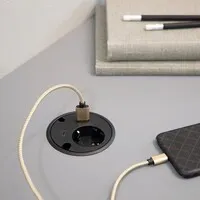 Powerdot 16 mit 1x USB-A-Ladegerät und 1x USB-C-Ladeset, Ø 79 mm, schwarz