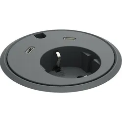 Powerdot 17 mit 2x USB-C Ladegerät Ø79 mm schwarz