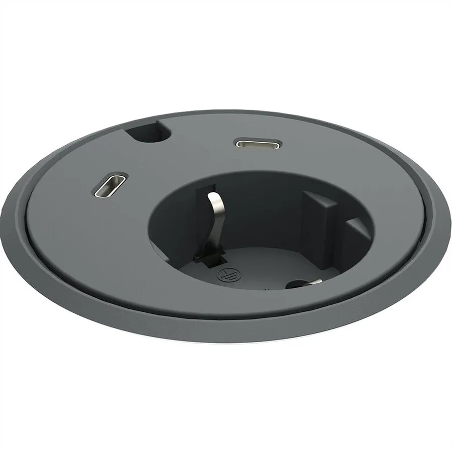 Powerdot 17 mit 2x USB-C Ladegerät Ø79 mm schwarz