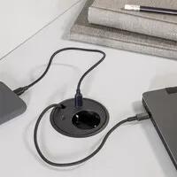 Powerdot 17 mit 2x USB-C Ladegerät Ø79 mm schwarz