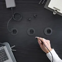 Powerdot Compact Power mit USB-C Ladegerät Ø60 mm schwarz