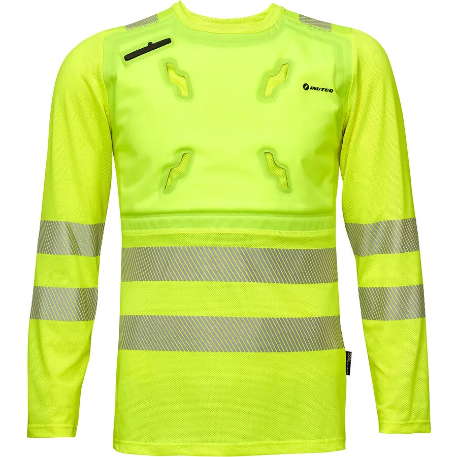 INUTEQ Bodycool Smart-X DRY kühlendes T-Shirt, reflektierend, langärmelig, gelb