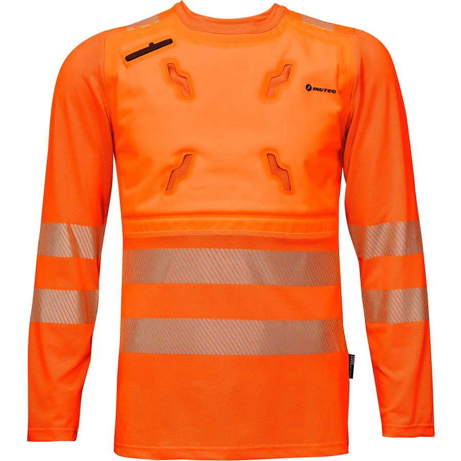 INUTEQ Bodycool Smart-X DRY kühlendes T-Shirt, reflektierend, langärmelig, orange