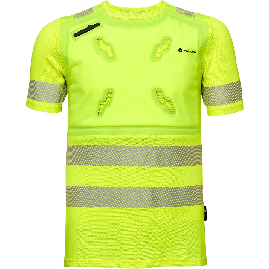INUTEQ Bodycool Smart-X DRY kühlendes T-Shirt reflektierend kurze Ärmel gelb
