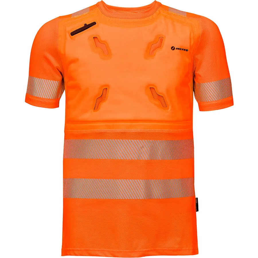 INUTEQ Bodycool Smart-X DRY kühlendes T-Shirt, reflektierend, kurze Ärmel, orange