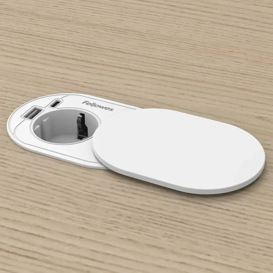 Fellowes Power-Spot® Slide weiß - 1x 230V & USB A+C Ladegerät