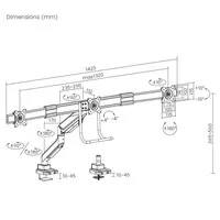 Ergopro TripleLift Monitorarm mit Brücke