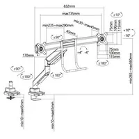 Ergopro DuoLift Monitorarm mit Brücke