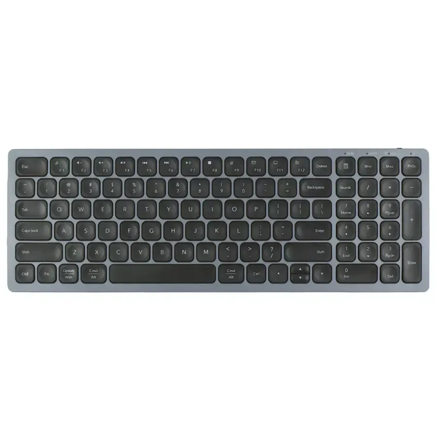 Ergofy Kompakte kabellose Tastatur mit Ziffernblock – Silber/Schwarz