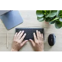 Ergofy Kompakte kabellose Tastatur – Silber/Schwarz