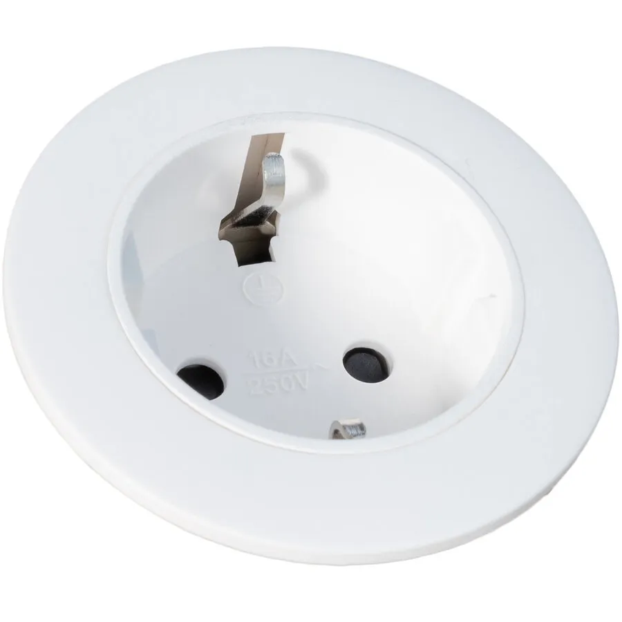 Ergopro VOLT_IN Ring Ø54 mm Weiß Einbausteckdose