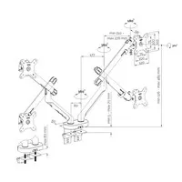 BakkerElkhuizen Flexibler Monitorarm für 2 Monitore - weiß