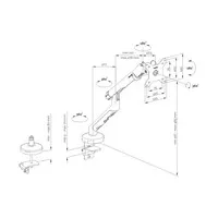 BakkerElkhuizen Flexibler Monitorarm für 1 Monitor - weiß