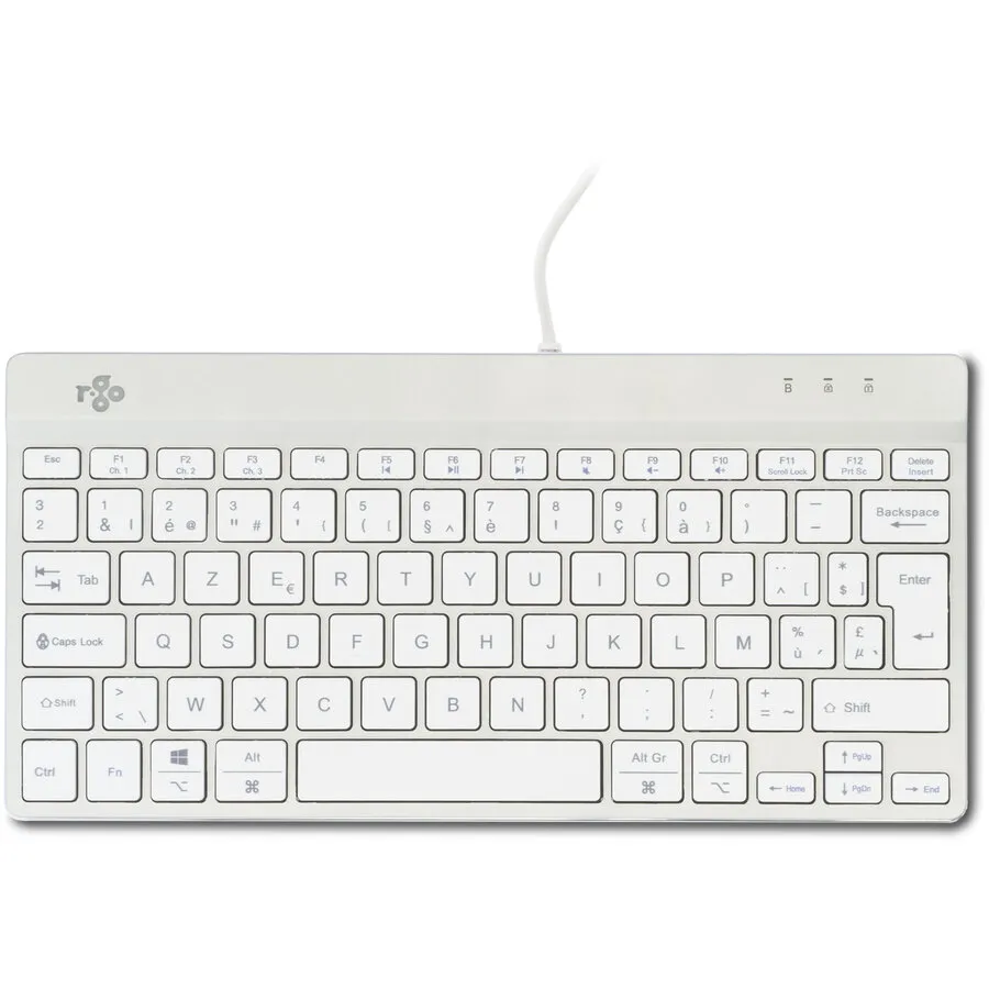 R-Go Compact Break AZERTY-Tastatur, weiß