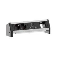 Bachmann DESK 1 – 2x 230 V, 2x USB-A-Ladeanschluss und benutzerdefiniertes Modul