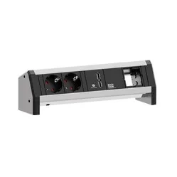Bachmann DESK 1 – 2x 230 V, 2x USB-A-Ladeanschluss und benutzerdefiniertes Modul