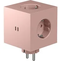 Avolt Square 2-fach-Steckdosenleiste – Old Pink