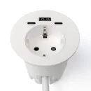 Ergopro Powerspot mit USB-A- und USB-C-Ladeanschluss, Ø 60 mm, weiß