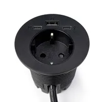 Ergopro Powerspot mit USB-A- und USB-C-Ladegerät sowie USB-C-Anschluss, Ø 60 mm, schwarz