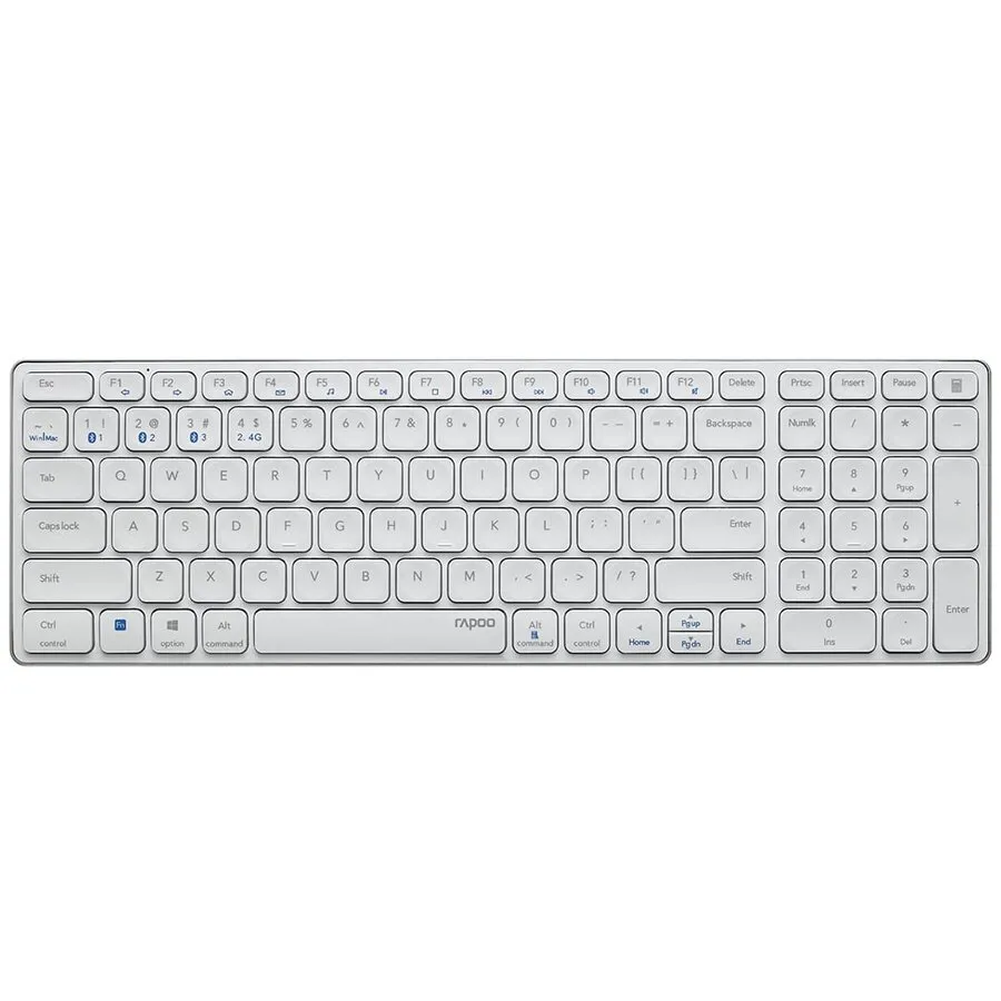 Rapoo E9350L kabellose kompakte Tastatur mit Ziffernblock weiß