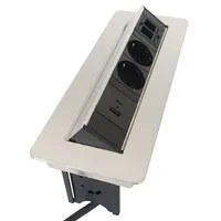 Ergopro Quickbox plus Einbausteckdose mit USB-A und C Ladegerät und 2x Keystone Edelstahl-Optik
