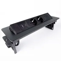 Ergopro Quickbox plus Einbausteckdose mit USB-A und C Ladegerät und 2x Keystone schwarz