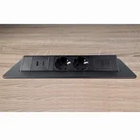 Ergopro Quickbox plus Einbausteckdose mit USB-A und C Ladegerät und 2x Keystone schwarz