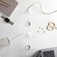 Powerdot Mini mit 2x USB-C-Ladegerät, Ø 51 mm, weiß