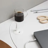 Powerdot Mini mit 2x USB-C-Ladegerät, Ø 51 mm, weiß