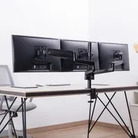 Equip Basic Plus – schwarzer, gasfederunterstützter Dreifach-Monitorarm
