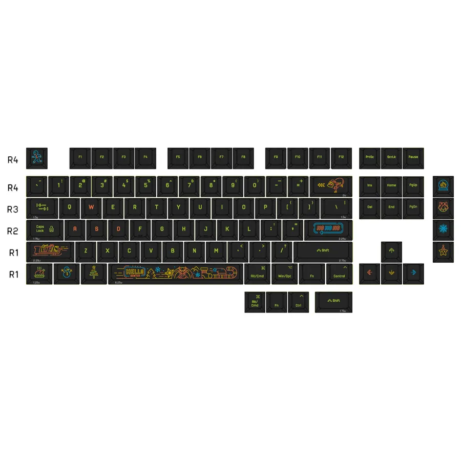 QKA Space Weihnachten NEONight Keycap-Set